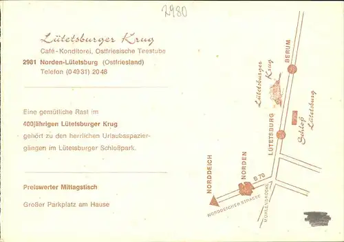 Luetetsburg Krug  Teestube Kat. Luetetsburg