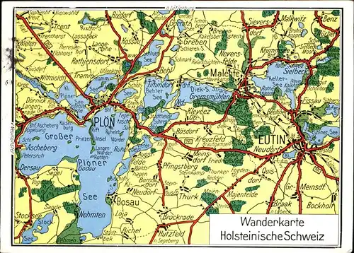 Eutin Wanderkarte Holsteinische Schweiz Malente Ploen Kat. Eutin