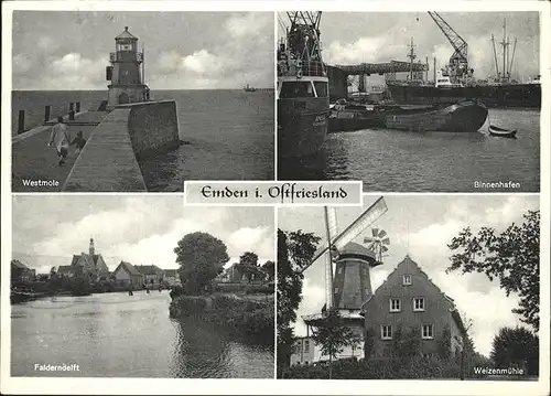 Emden Ostfriesland Binnenhafen Weizenmuehle Falderndelft Westmole / Emden /Emden Stadtkreis