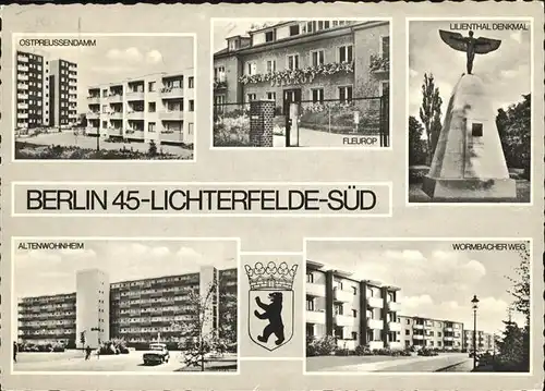 Berlin Lichterfelde Sued Wappen Lilienthal Denkmal Ostpreussendamm Kat. Berlin