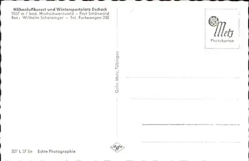 Escheck Wintersportplatz / Schoenwald im Schwarzwald /Schwarzwald-Baar-Kreis LKR