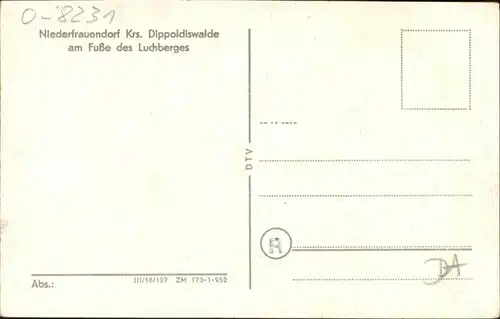 Niederfrauendorf Luchberg / Glashuette Sachsen /Saechsische Schweiz-Osterzgebirge LKR