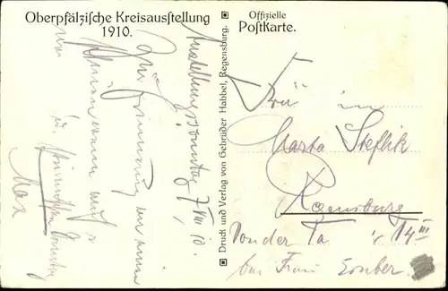 Pfalz Oberpfaelzische Kreissausstellung 1910 / Kriegsfeld /Donnersbergkreis LKR