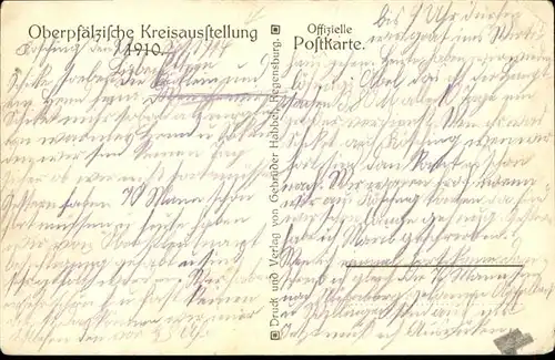Pfalz Kreissausstellung Oberpfaelzische 1910 / Kriegsfeld /Donnersbergkreis LKR