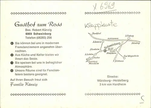 Schweinberg Hardheim Gasthof zum Ross / Hardheim /Neckar-Odenwald-Kreis LKR