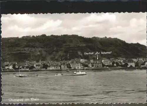 Oberspay Rhein Gasthof Zur Schottel Schiff / Spay /Mayen-Koblenz LKR