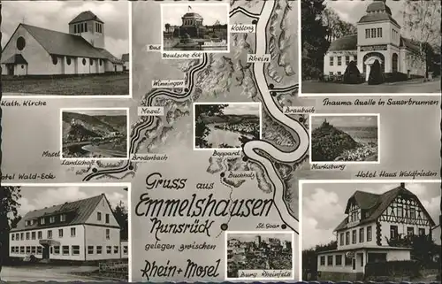 Emmelshausen Rhein Mosel Thauma Quelle Sauerbrunnen Kirche / Emmelshausen /Rhein-Hunsrueck-Kreis LKR