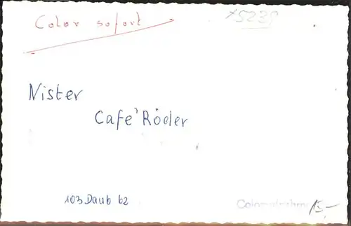 Nister [handschriftlich] Cafe Roeder  / Nister /Westerwaldkreis LKR