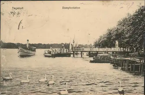 Berlin-Tegel Dampferstation Schiff Schwan  / Berlin /Berlin Stadtkreis