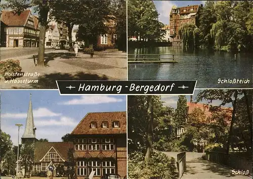 Bergedorf Hamburg Schloss Teich Holstenstrasse Hasseturm  / Hamburg /Hamburg Stadtkreis