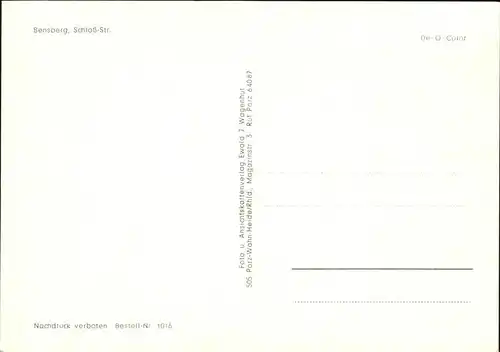 Bensberg Schloss Strasse / Bergisch Gladbach /Rheinisch-Bergischer Kreis LKR