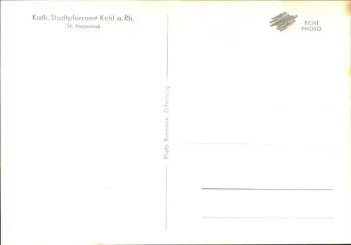 Kehl Rhein Stadtpfarramt St Nepomuk / Kehl /Ortenaukreis LKR