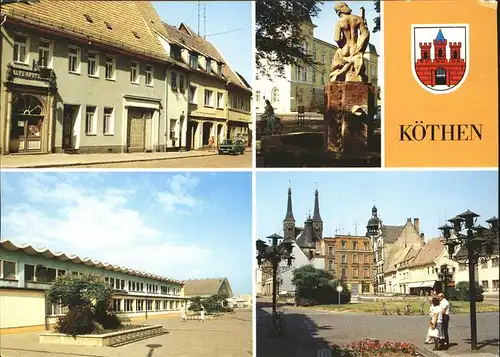 Koethen Anhalt Apotheke Marktstrasse Neptunbrunnen Schwimmhalle Holzmarkt / Coethen /Anhalt-Bitterfeld LKR