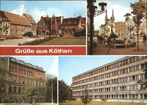 Koethen Anhalt Holzmarkt St Jacobs Kirche  Rathaus Ingenieurhochschule  / Coethen /Anhalt-Bitterfeld LKR