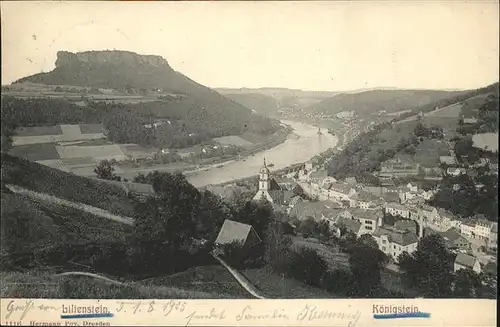 Lilienstein Koenigstein Burg / Bad Schandau /Saechsische Schweiz-Osterzgebirge LKR