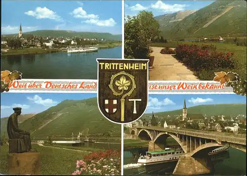 Trittenheim Mosel Ortsansichten Mosel Schiff / Trittenheim /Bernkastel-Wittlich LKR