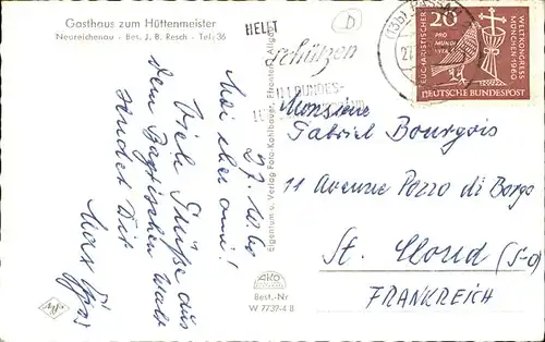 Neureichenau Gasthaus z. Huettenmeister Bes. J B. Resch / Neureichenau /Freyung-Grafenau LKR