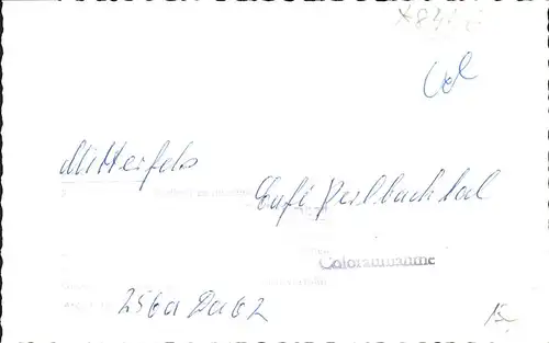 Mitterfels [handschriftlich] CafePerlbachtal / Mitterfels /Straubing-Bogen LKR