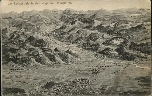 Muenstertal Schwarzwald Schlachtfeld in den Vogesen
Panoramakarte / Muenstertal /Breisgau-Hochschwarzwald LKR