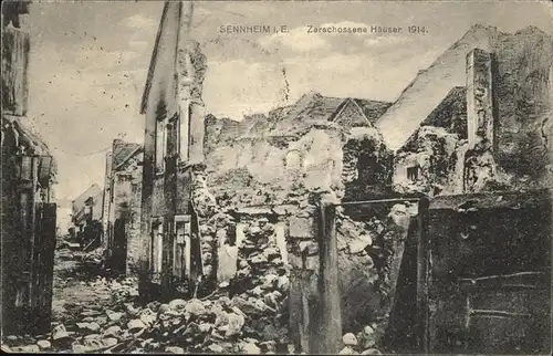 Sennheim Zerschossene Haeuser 1914 / Cernay /Arrond. de Thann