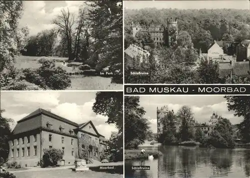 Bad Muskau Oberlausitz Schloss Ruine Park Moorbad  / Bad Muskau /Goerlitz LKR