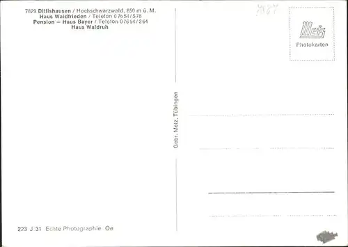 Dittishausen Haus Waldruh Pension Bayer Haus Waldfrieden / Loeffingen /Breisgau-Hochschwarzwald LKR