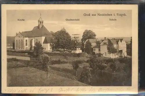 Neukirchen Erzgebirge Kirche Glockenstuhl Schule / Neukirchen Erzgebirge /Erzgebirgskreis LKR