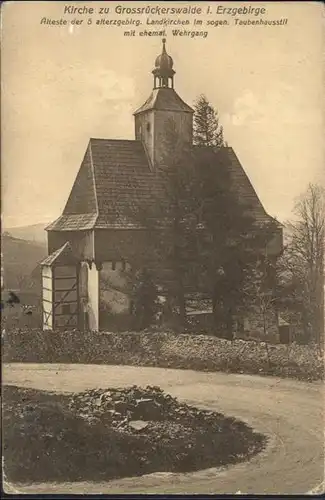 Grossrueckerswalde Kirche Taubenhausstil Wehrgang / Grossrueckerswalde /Erzgebirgskreis LKR