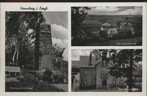 Venusberg Zschopau Venusberg Kreigerehrenmal Rechts-Schule / Venusberg /Erzgebirgskreis LKR