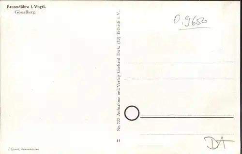 Brunndoebra Goesselberg / Klingenthal Sachsen /Vogtlandkreis LKR