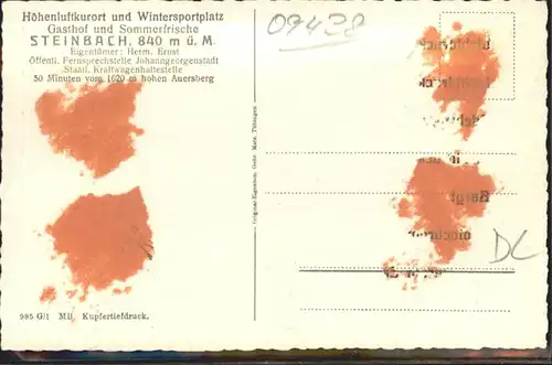 Steinbach Johanngeorgenstadt  / Johanngeorgenstadt /Erzgebirgskreis LKR