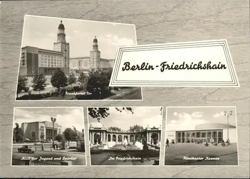 Berlin-Friedrichshain Filmtheater Kosmos Frankfurter Tor Klub der Jugend und Sportler / Friedrichshain Kreuzberg /Berlin Stadtkreis