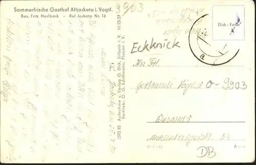 Jocketa Gasthof Altjockertal / Poehl Vogtland /Vogtlandkreis LKR