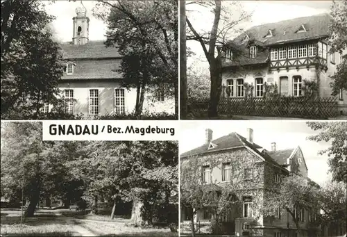 Gnadau Kirche Gartenhaus Platz Landhaus / Gnadau /Salzlandkreis LKR