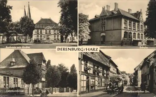 Derenburg Schule Rathaus Kirche Lehrkombinat Halberstaedter Strasse Kutsche / Derenburg /Harz LKR