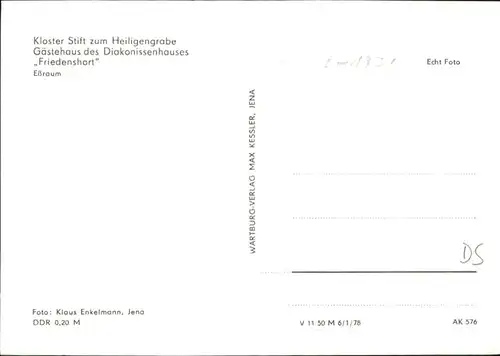 Heiligengrabe Kloster Stift Gaestehaus Friedenshort Essraum / Heiligengrabe /Ostprignitz-Ruppin LKR