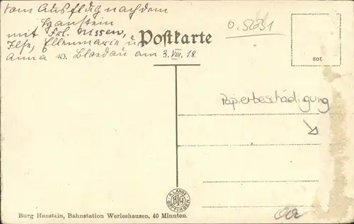 Hanstein Burg / Bornhagen /Eichsfeld LKR