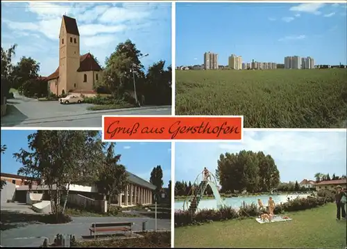 Gersthofen Schwimmbad Kirche  / Gersthofen /Augsburg LKR