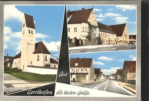 Gersthofen Rathaus Kirche Donauwoertherstrasse / Gersthofen /Augsburg LKR