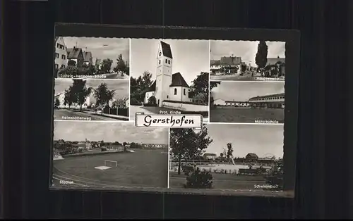 Gersthofen Kirche Schule Stadion Schwimmbad / Gersthofen /Augsburg LKR