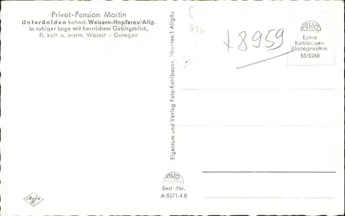 Unterdolden Privat Pension Martin / Eisenberg /Ostallgaeu LKR