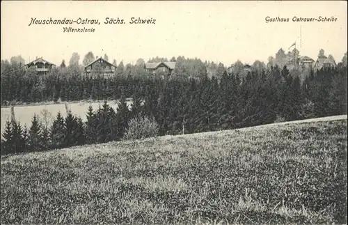 Ostrau Bad Schandau Neuschandau Villenkolonie Gasthaus Ostrauer-Scheibe / Bad Schandau /Saechsische Schweiz-Osterzgebirge LKR