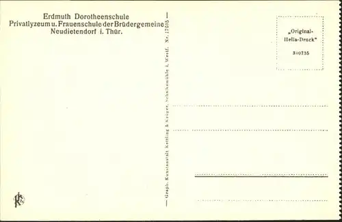 Neudietendorf Erdmuth Dorotheenschule Frauenschule Sommerlaube / Neudietendorf /Gotha LKR