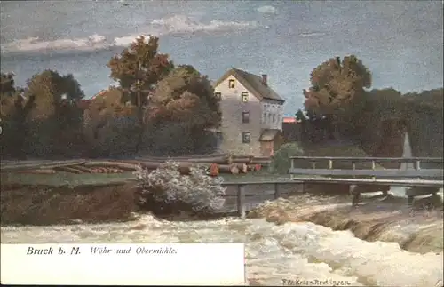 Bruck Marxheim Obermuehle Bruecke / Marxheim /Donau-Ries LKR