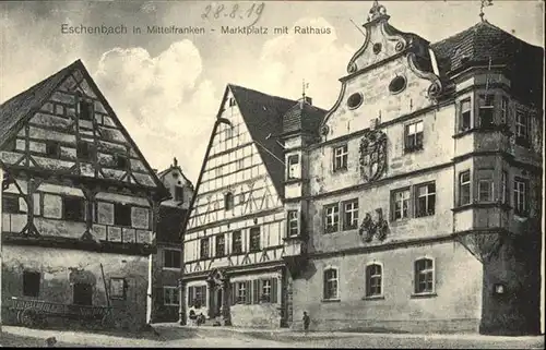 Wolframs-Eschenbach Marktplatz Rathaus  / Wolframs-Eschenbach /Ansbach LKR