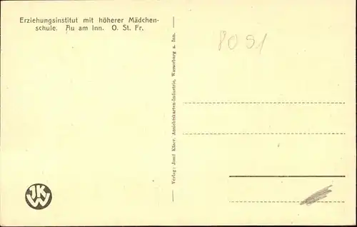 Gars Inn Erziehungsanstalt au am Inn
Hoehere Maedchenschule, Fremdenzimmer, Kloster / Gars a.Inn /Muehldorf Inn LKR