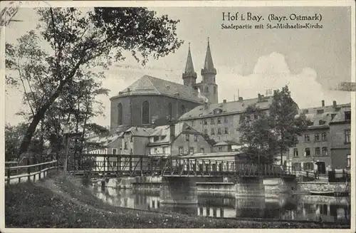 Hof Bayern St Michaelis Kirche  Bruecke / Hof /Hof LKR