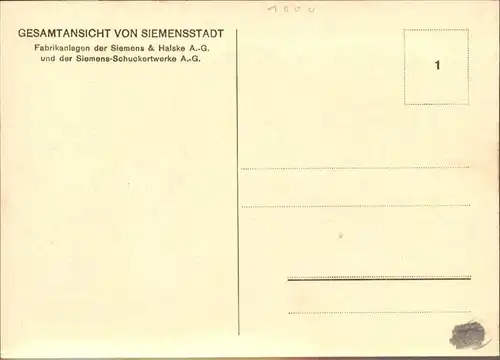 Siemensstadt Fabrikanlagen Siemens-Schuckertwerke / Berlin /Berlin Stadtkreis