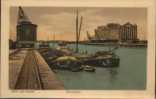 Kehl Rhein Hafen Schiff