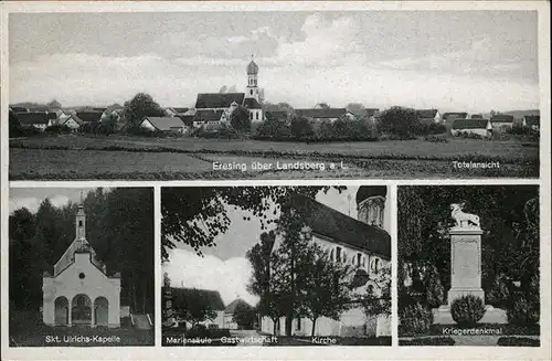 Eresing St Ulrichs Kapelle Mariensaeule Kirche Krieger Denkmal 